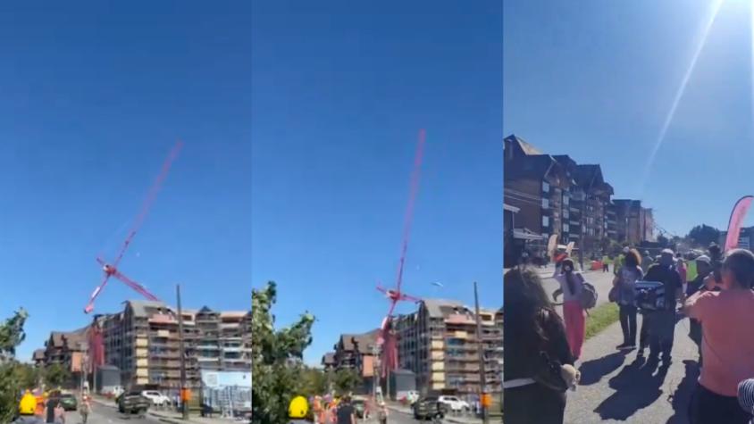 Impactante video en Puerto Varas: grúa cae en plena vía pública ante decenas de personas