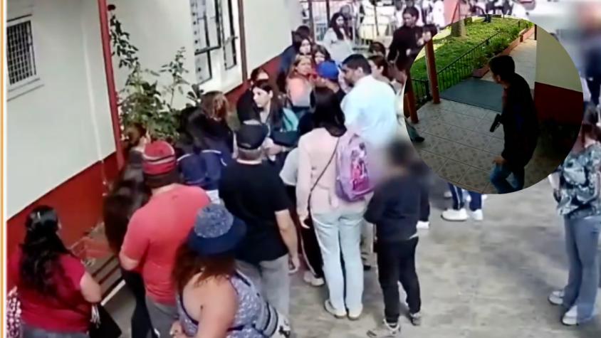 Tras pelea de niñas en colegio: apoderado llega con arma de fuego y agrede a una mujer