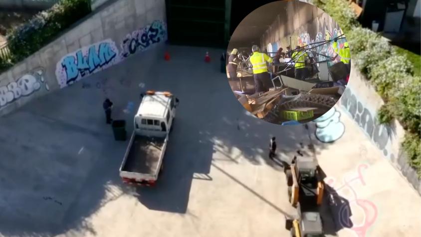 Con camas de dos plazas y toldos azules: así era la toma subterránea que fue desalojada en San Joaquín 