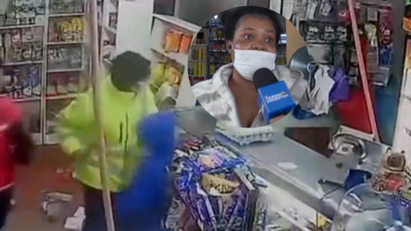 Tras 7 robos: dueña de almacén se defendió lanzando botellas a delincuentes en Lampa
