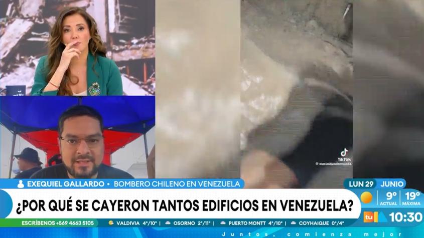 Exequiel Gallardo, el bombero chileno que participa en las labores de rescate en Venezuela