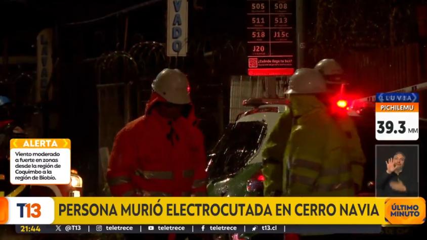 Persona falleció electrocutada en Cerro Navia: es una de las tres víctimas fatales de este temporal