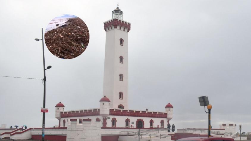 Restos de viviendas y un refrigerador: playa El Faro de La Serena quedó llena de basura y escombros tras sistema frontal Restos de viviendas y un refrigerador: playa El Faro de La Serena quedó llena de basura y escombros tras sistema frontal