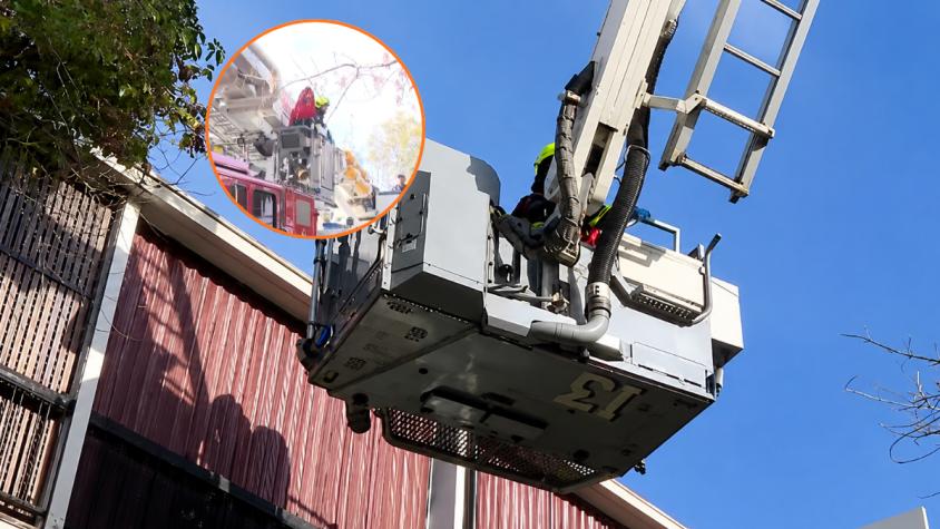 Bomberos intenta rescatar a adulta mayor en Las Condes: se cayó y quedó atrapada en su departamento