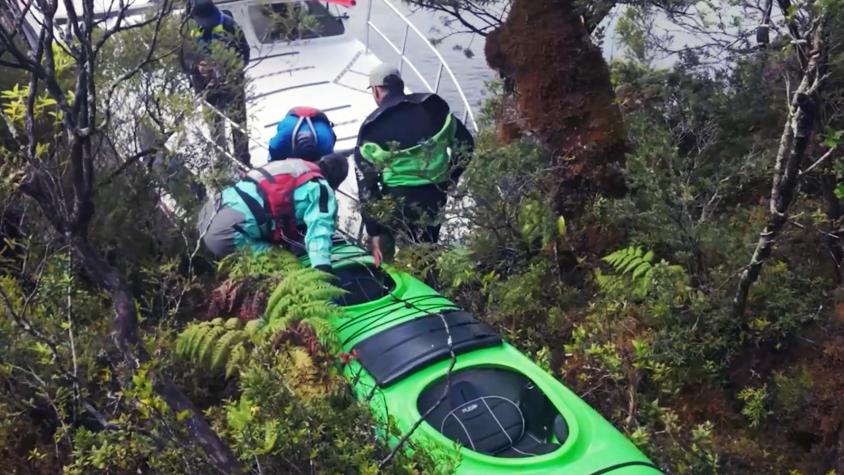 “El Clan” enfrenta un exigente ascenso en la Patagonia tras cruzar en kayak