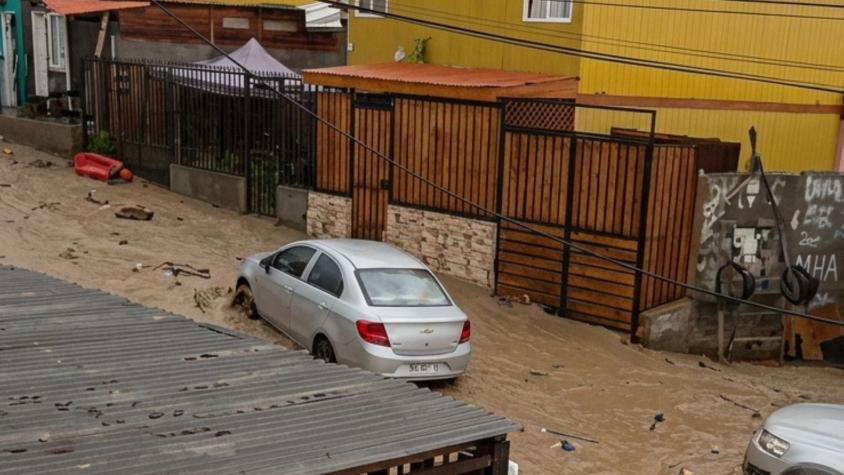 Las imágenes del aluvión que arrastró vehículos en Tocopilla: fuertes precipitaciones preocupan al norte de Chile
