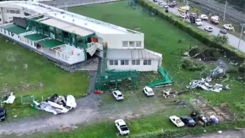 Gimnasio sufrió daños importantes: así quedó colegio tras paso de tornado en Requínoa